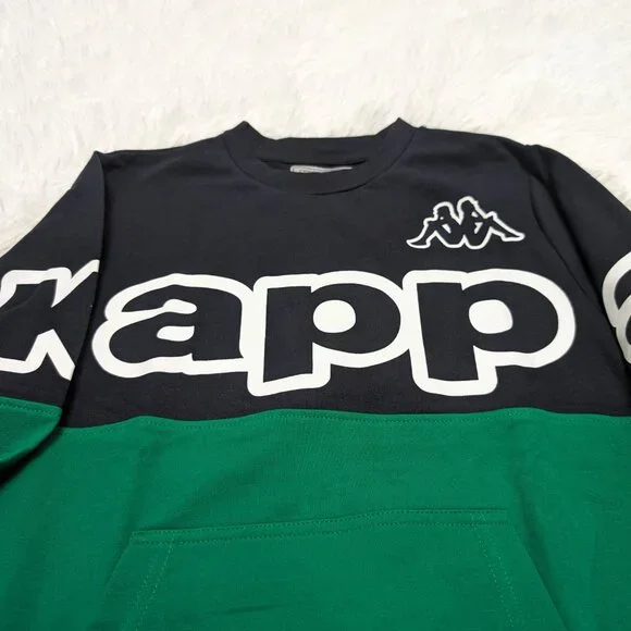Kappa Unisex Crew Neck Green Pullover Loopknit with logo Sweatshirt for 7Yr NWOT - Picture 5 of 7